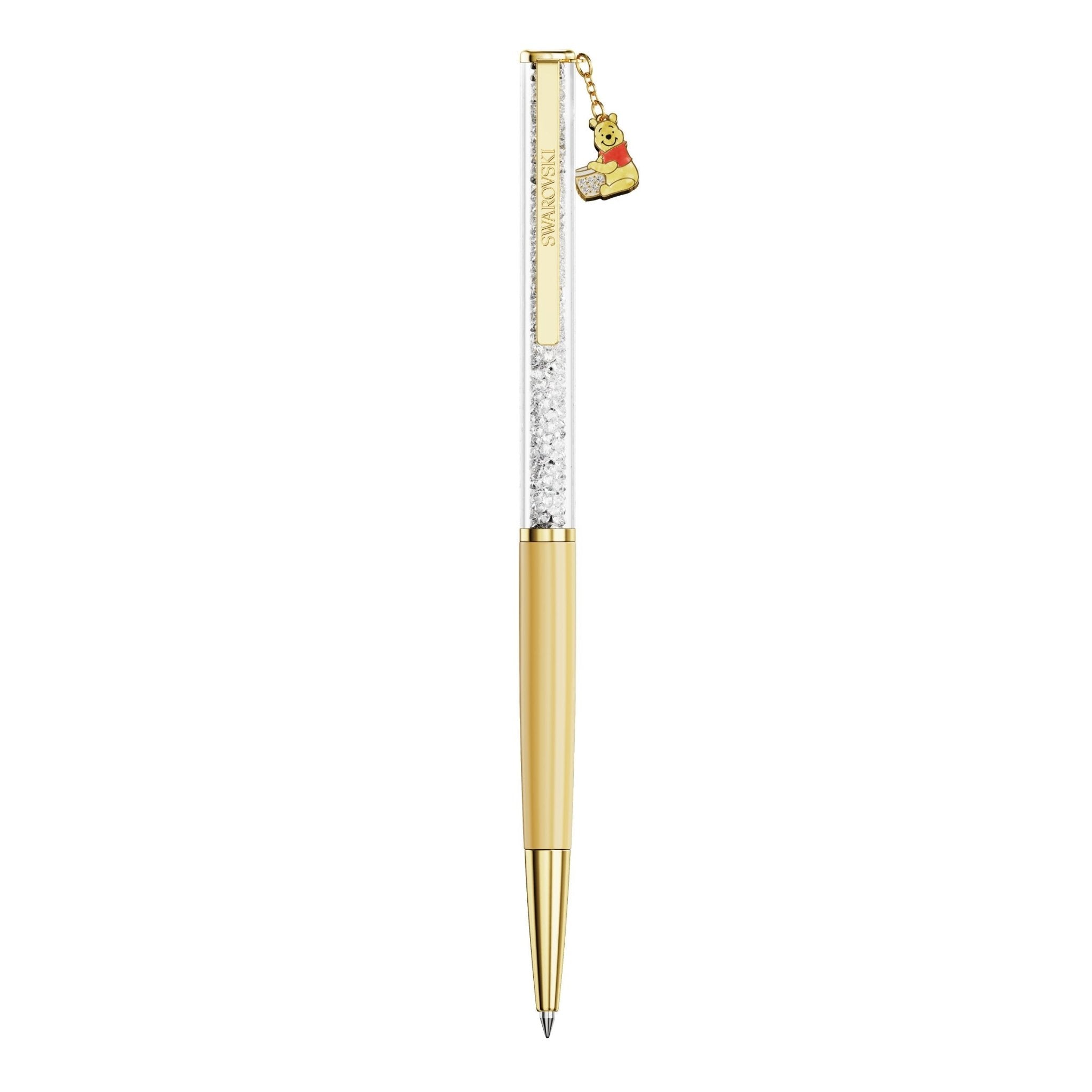 Crystalline ballpoint pen, Winnie the Pooh, Yellow lacquered, Gold-tone plated -Swarovski