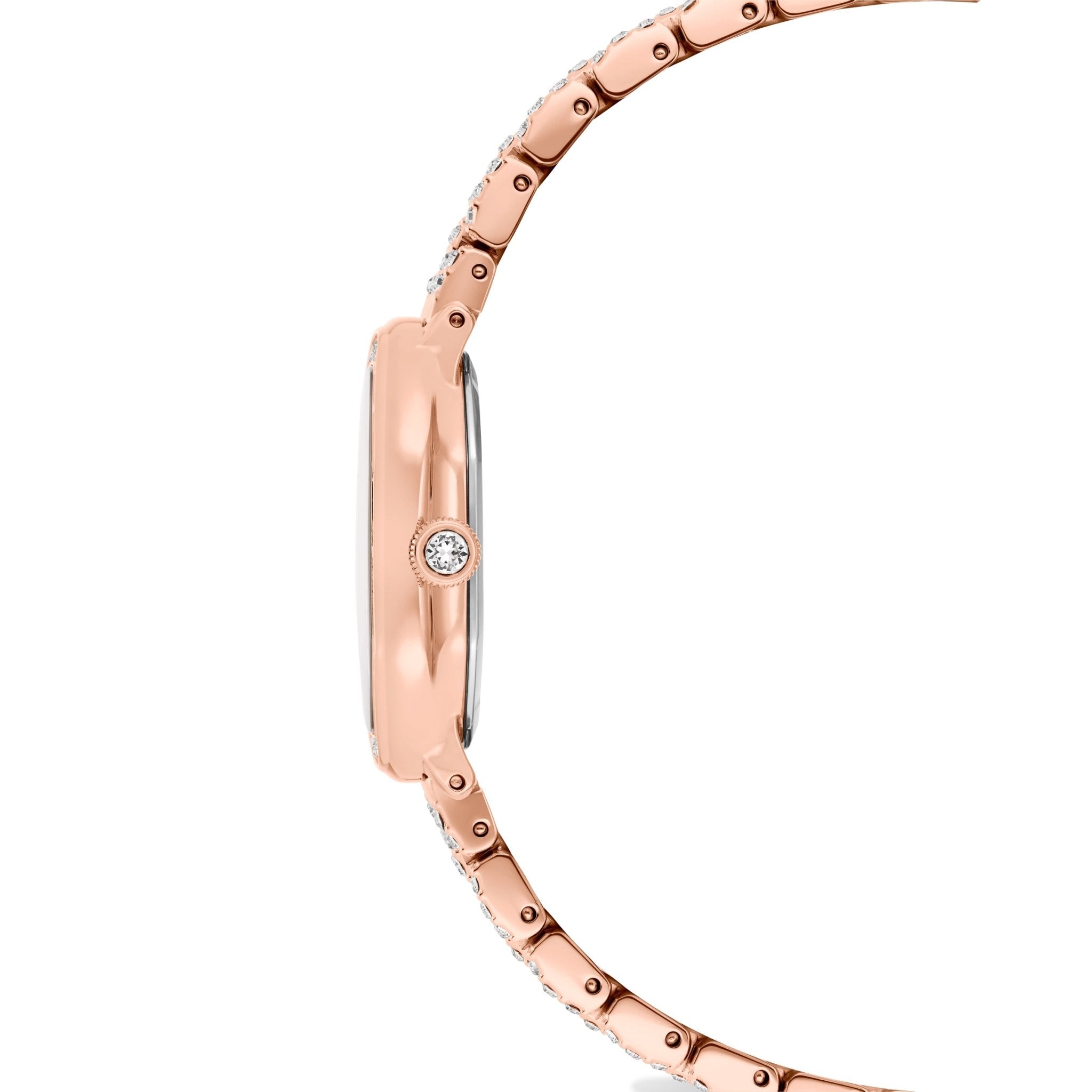 Dextera octagon watch, Swiss Made, Metal bracelet, Rose gold tone, Rose gold-tone finish -Swarovski