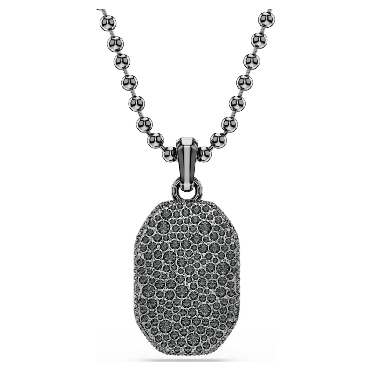 Dextera pendant Octagon shape, Round cut, Black, Ruthenium plated -Swarovski