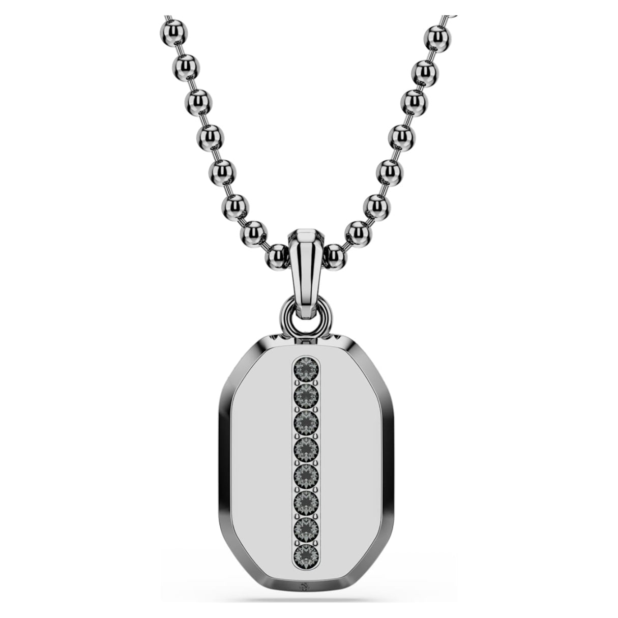 Dextera pendant Octagon shape, Round cut, Black, Ruthenium plated -Swarovski