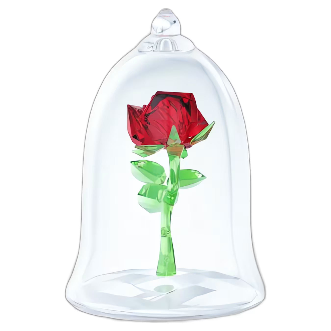 Swarovski Enchanted Rose crystal sculpture with delicate pink and clear crystals, detailed petals and elegant craftsmanship.