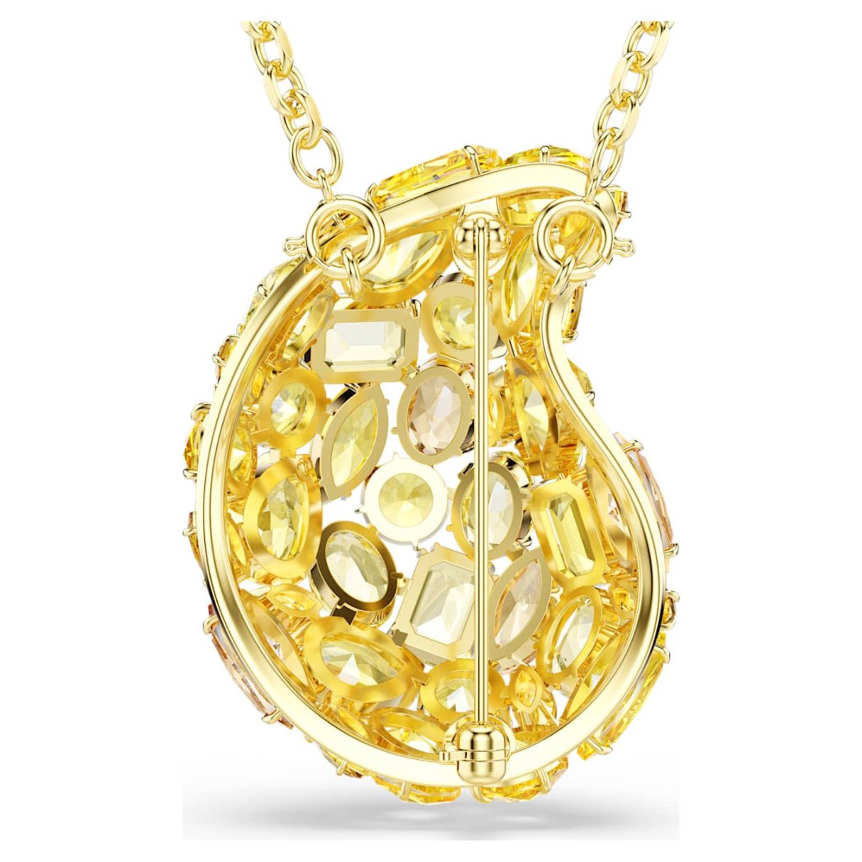 Gema pendant and brooch Yellow, 18K gold plated -Swarovski