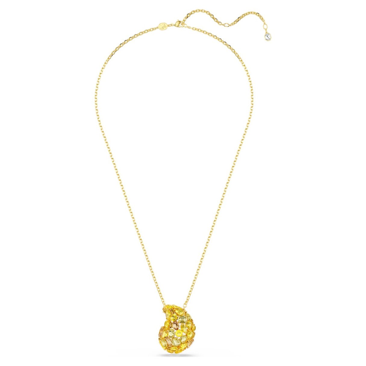 Gema pendant and brooch Yellow, 18K gold plated -Swarovski