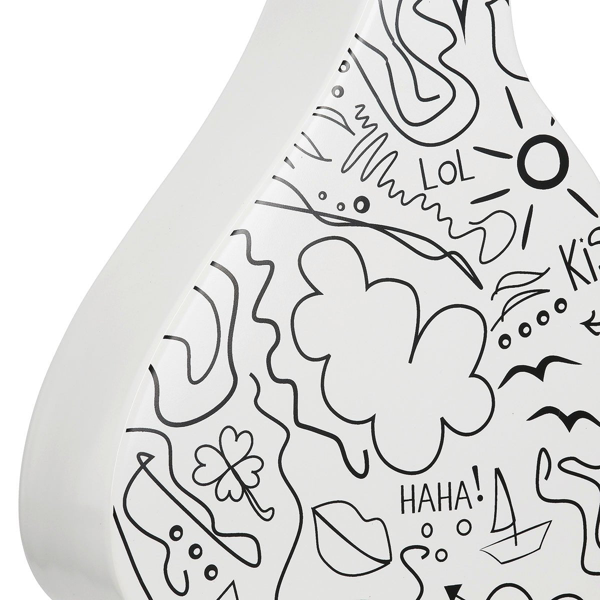 Gilde Collar Vase Single-line Design Ceramics White 33cm -Gilde