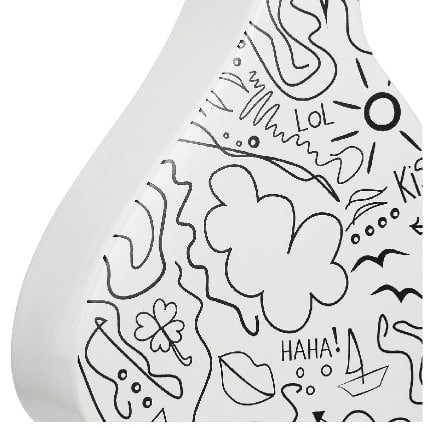 Gilde Collar Vase Single-line Design Ceramics White 33cm -Gilde