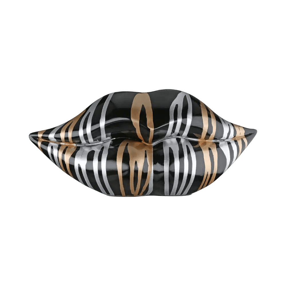 Gilde Decorative Object Mouth Drip Black 13cm -Gilde