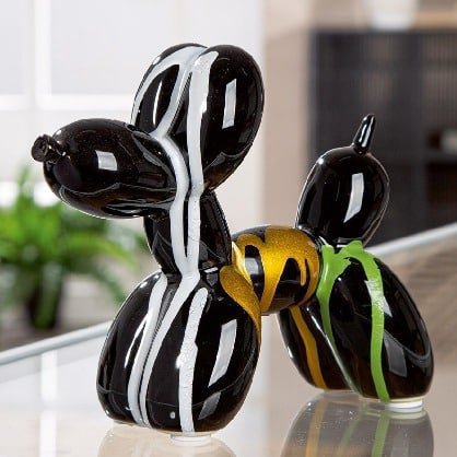 Gilde Figure Balloon Dog Scuro Ceramics Multicolored Black 15cm -Gilde