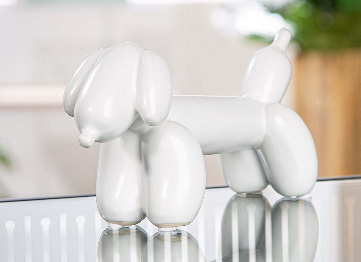 Gilde Figure Dachshund Waldi Ballonhund White Balloon Dog -Gilde