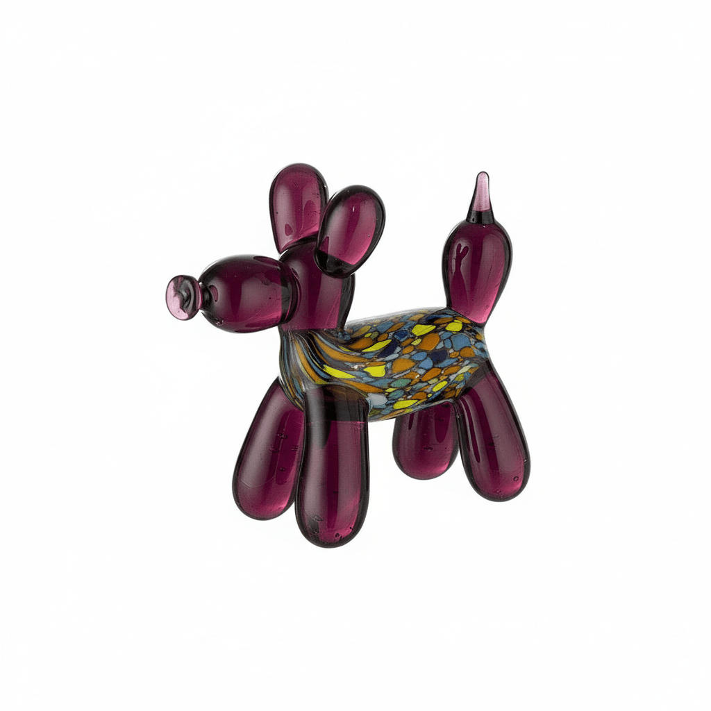 Gilde Figure Dog Balloon Dog Purple Glass -Gilde