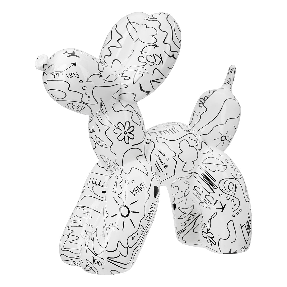 Gilde Figure Dog Balloon Single-line Design White 18cm -Gilde