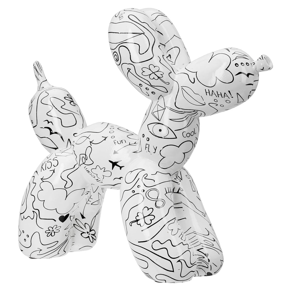 Gilde Figure Dog Balloon Single-Line Design White 23cm -Gilde