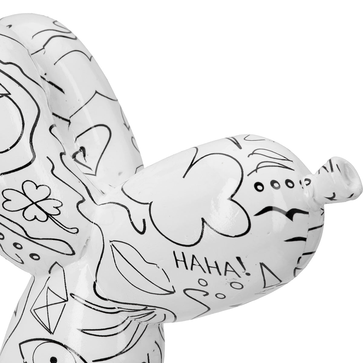 Gilde Figure Dog Balloon Single-Line Design White 23cm -Gilde