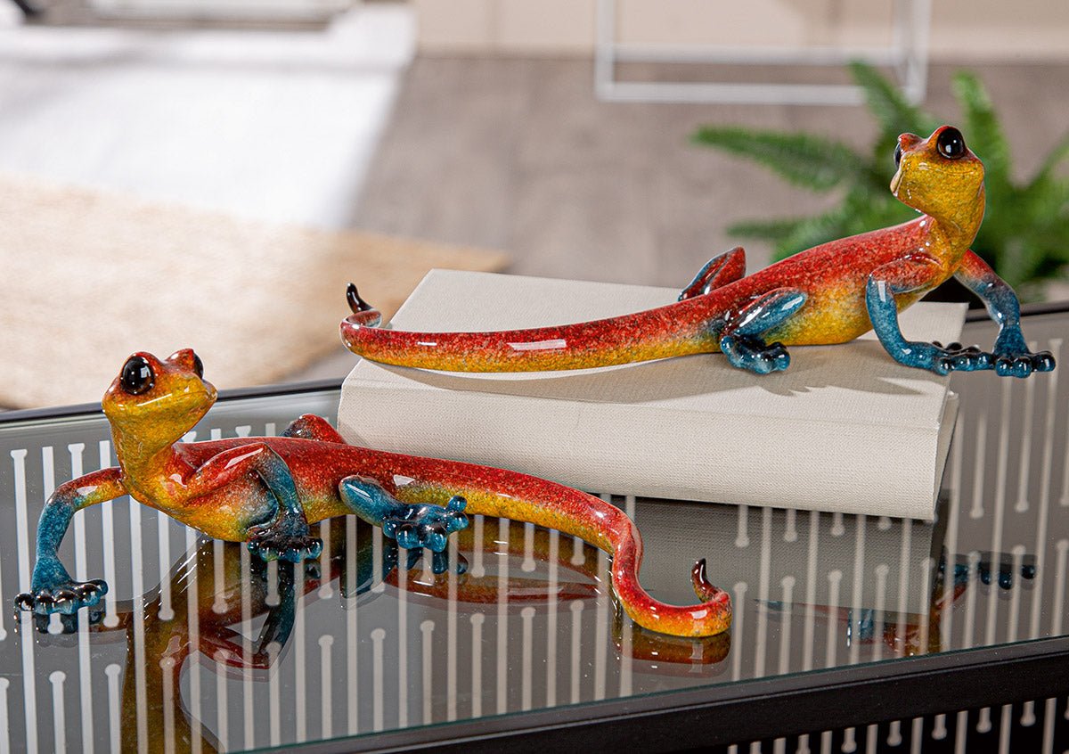 Gilde Figure Gecko Emmanuel Resin Looking Right -Gilde