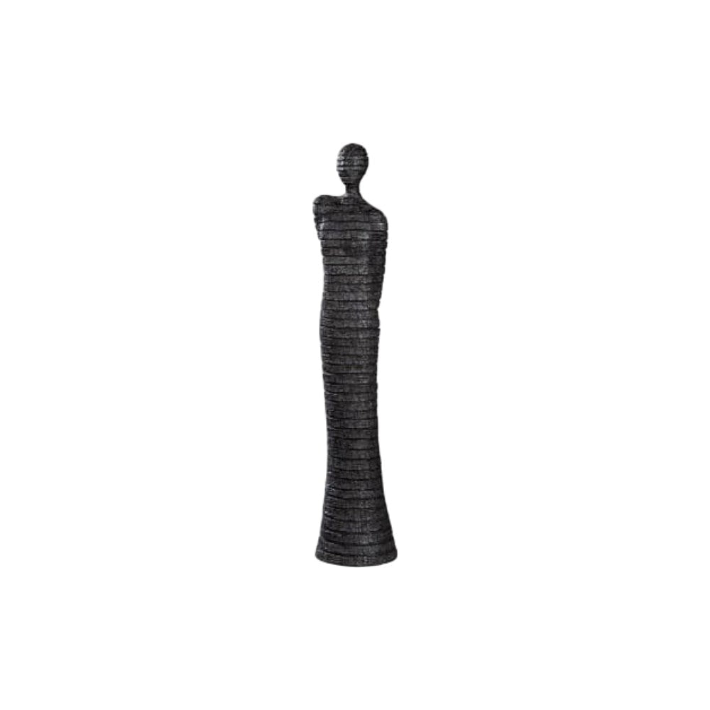 Gilde Figure Man Line Pattern Resin Black -Gilde