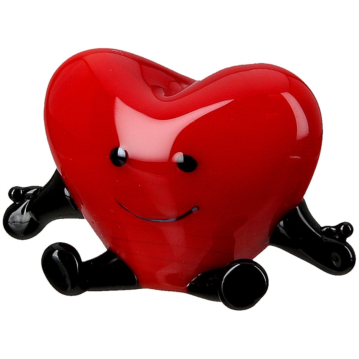 Gilde Figure Small Heart Herz Glass Red Hands -Gilde
