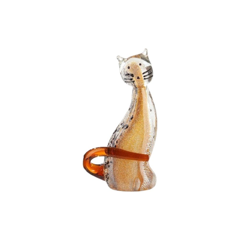 Gilde Glassart Figure Cat Brown Tail -Gilde