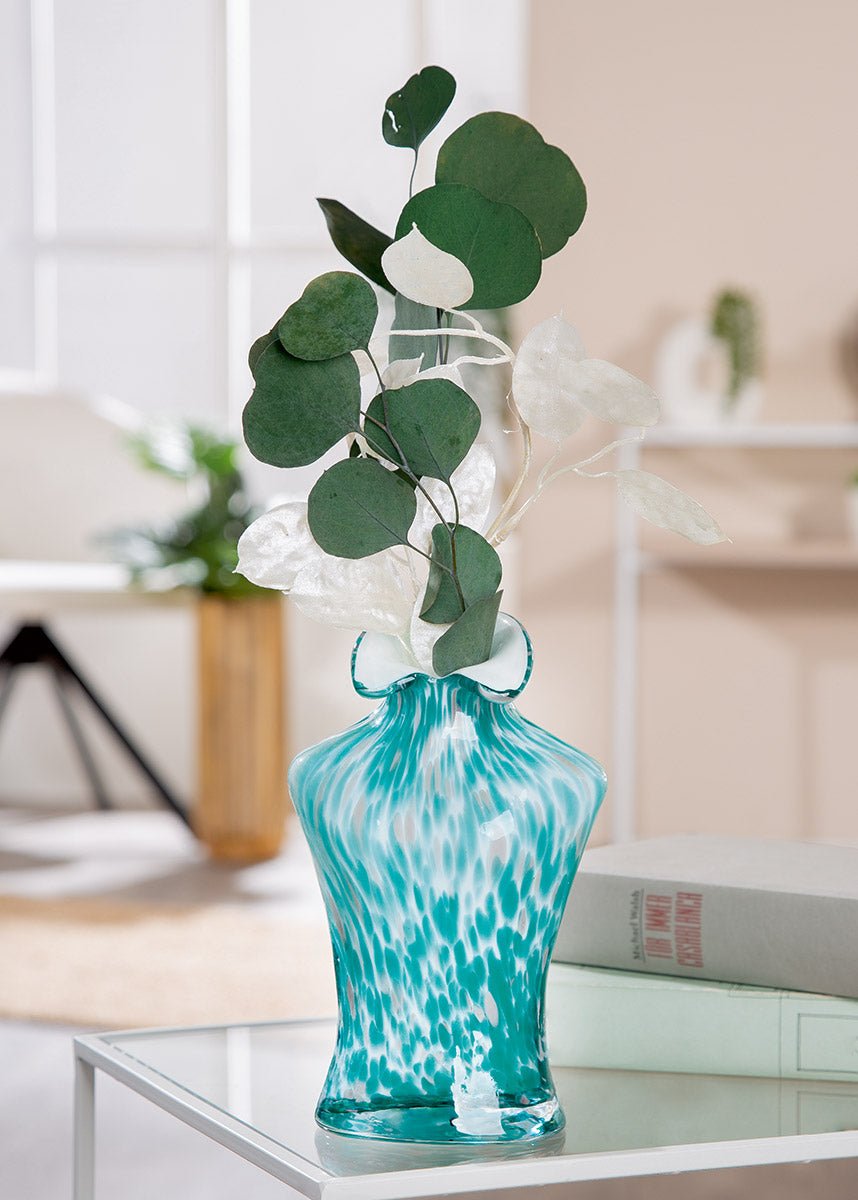 Gilde Glassart Vase Woman Motif Glass Green 20cm -Gilde