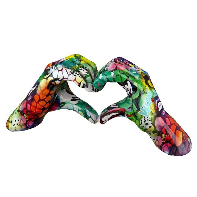 Gilde Heart Hand Motif Street Art Dice Resin Multicolored -Gilde