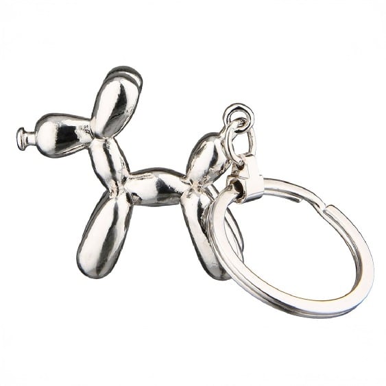 Gilde Key Ring Balloon Dog Metal Silver -Gilde