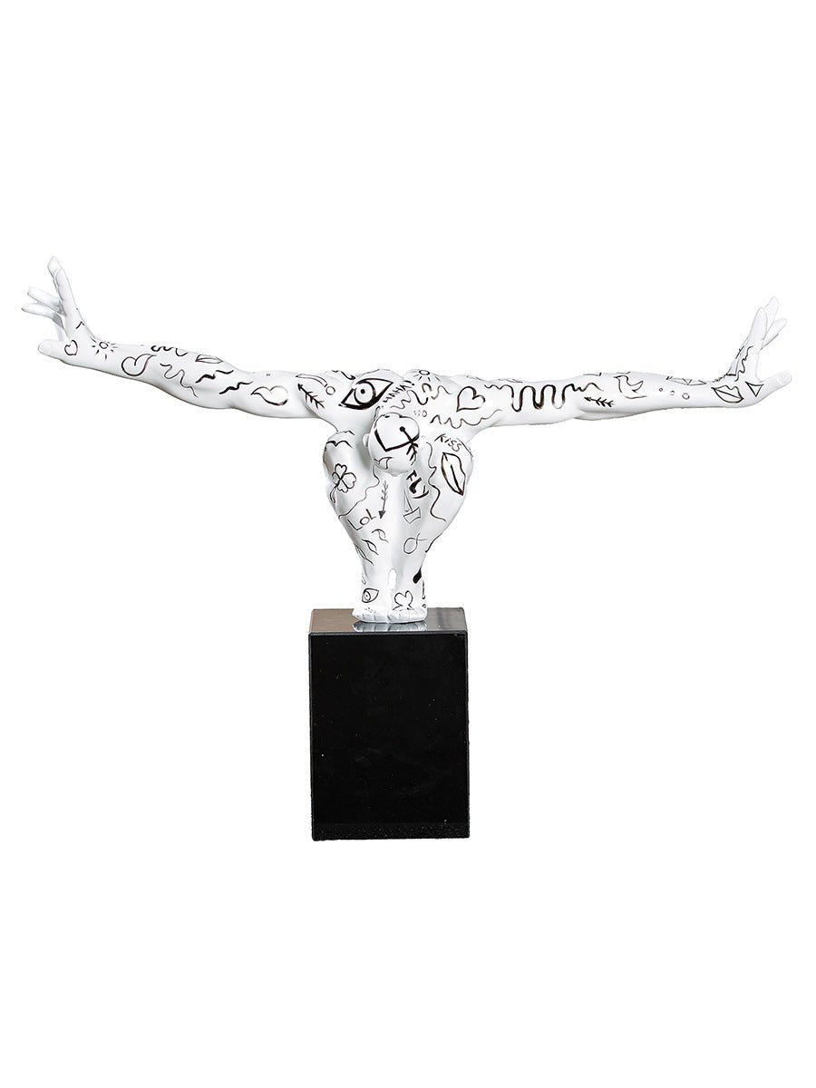 Gilde Sculpture Cliffhanger Single-line Marble,White -Gilde