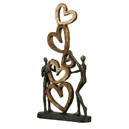 Gilde Sculpture Couple Motif Bronze , Gold -Gilde