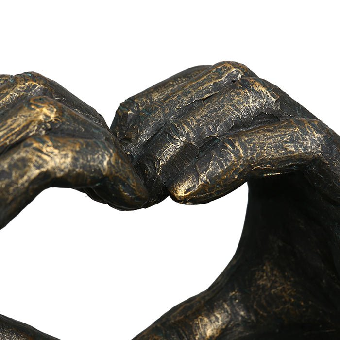 Gilde Sculpture Heart Hand Motif Poly Bronze -Gilde