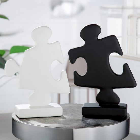 Gilde Sculpture Puzzle Resin Female White 38cm -Gilde