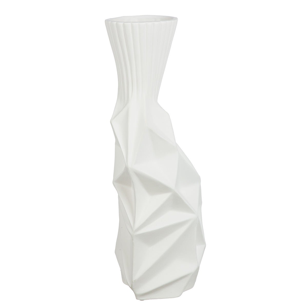 Gilde Vase Ceramics White 44cm -Gilde