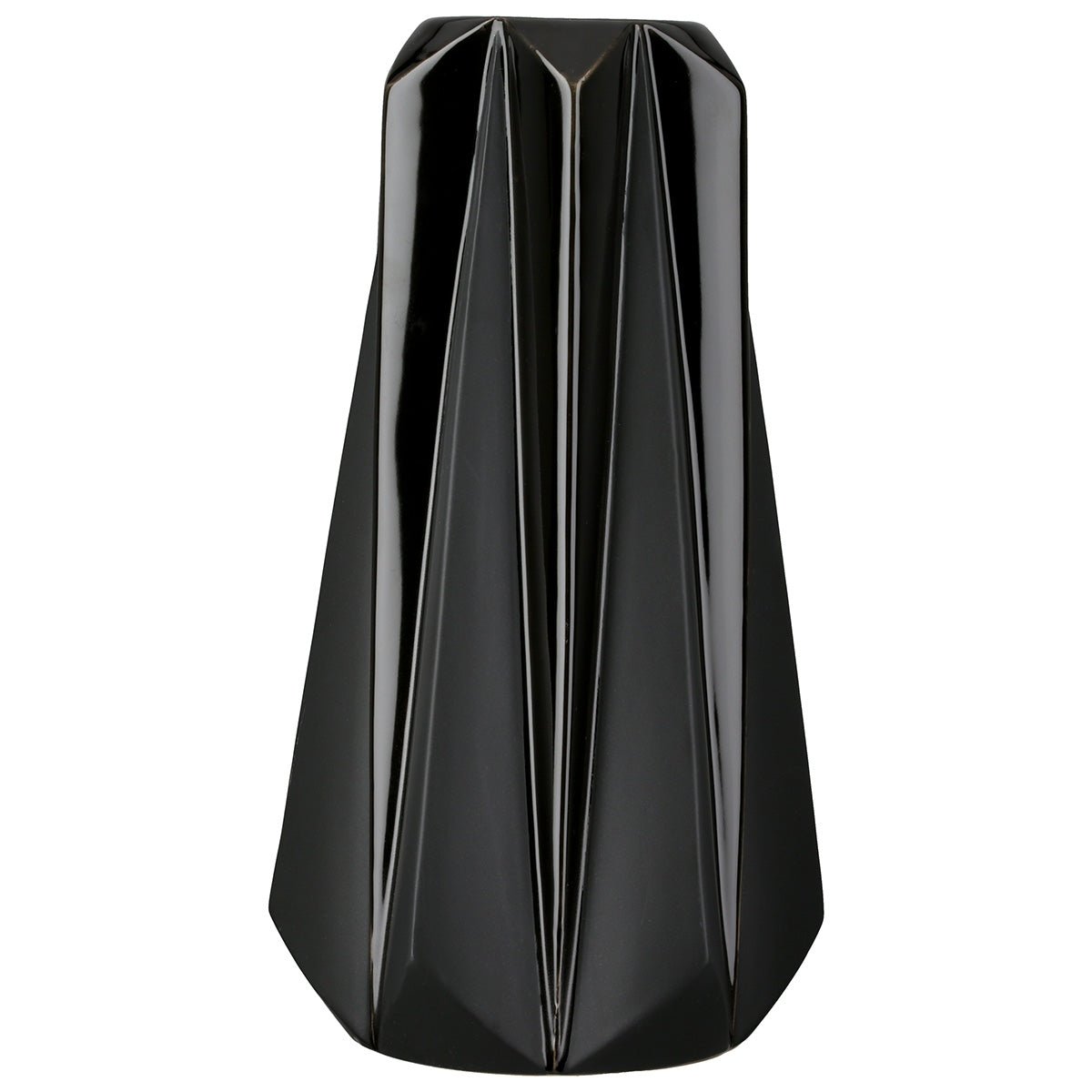 Gilde Vase Conical Pantheon Ceramics Black 30cm -Gilde