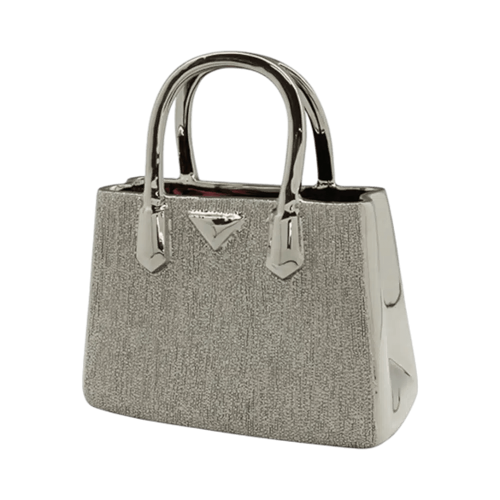 Gilde Vase Handbag Milano Ceramics Silver 25.5cm -Gilde
