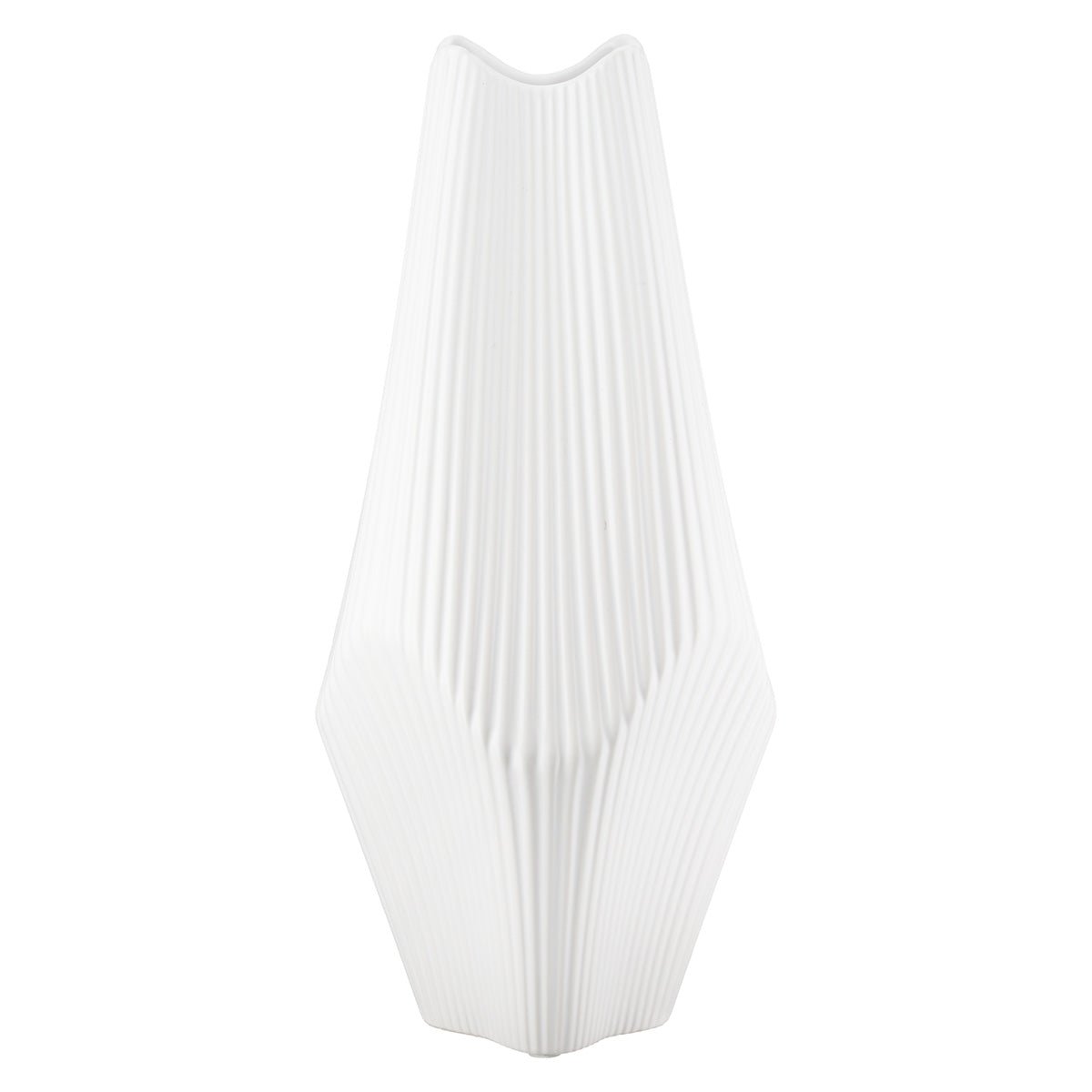 Gilde Vase Lamellen Ceramics White 30cm -Gilde