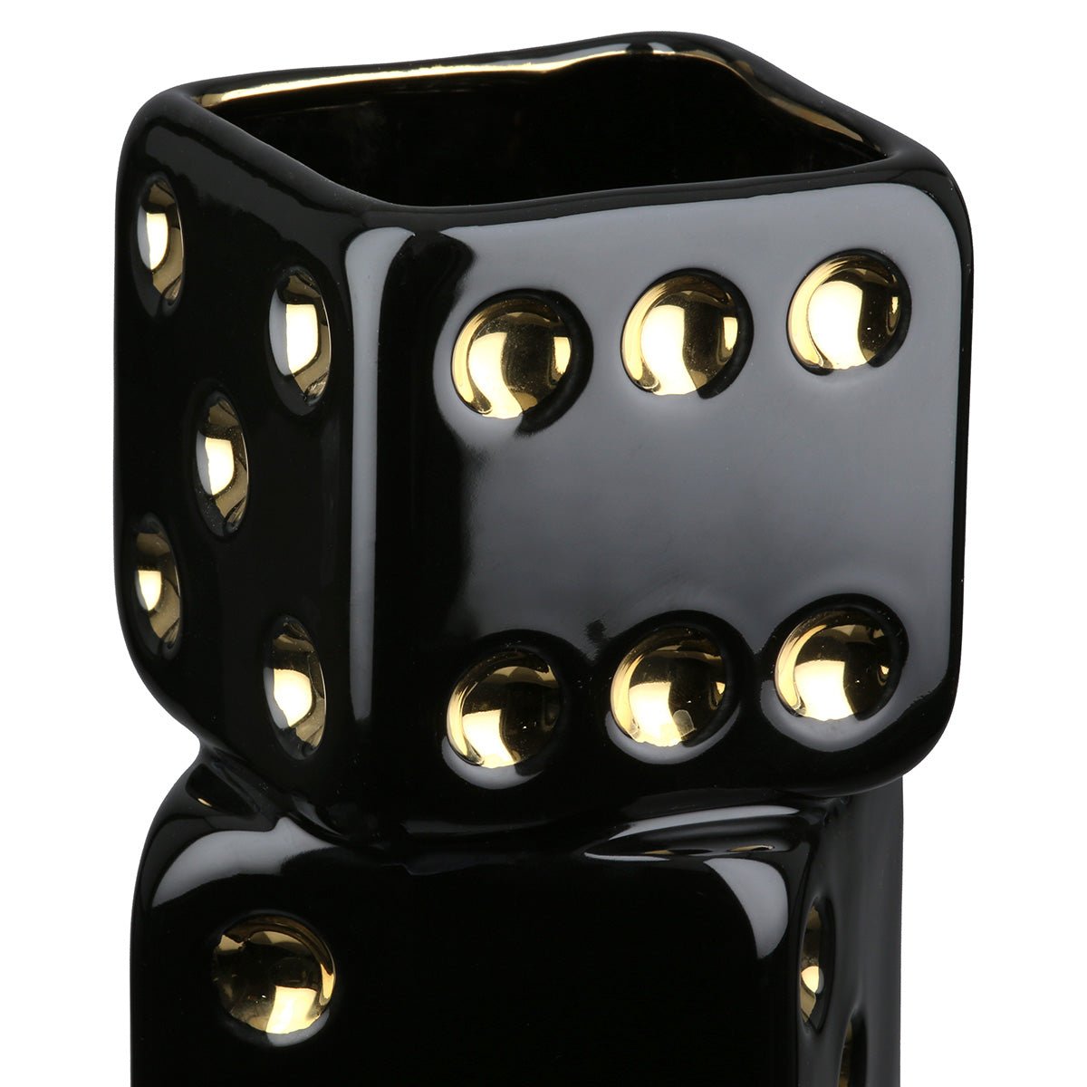 Gilde Vase Square Gioco Cube Ceramics Black 18.5cm -Gilde