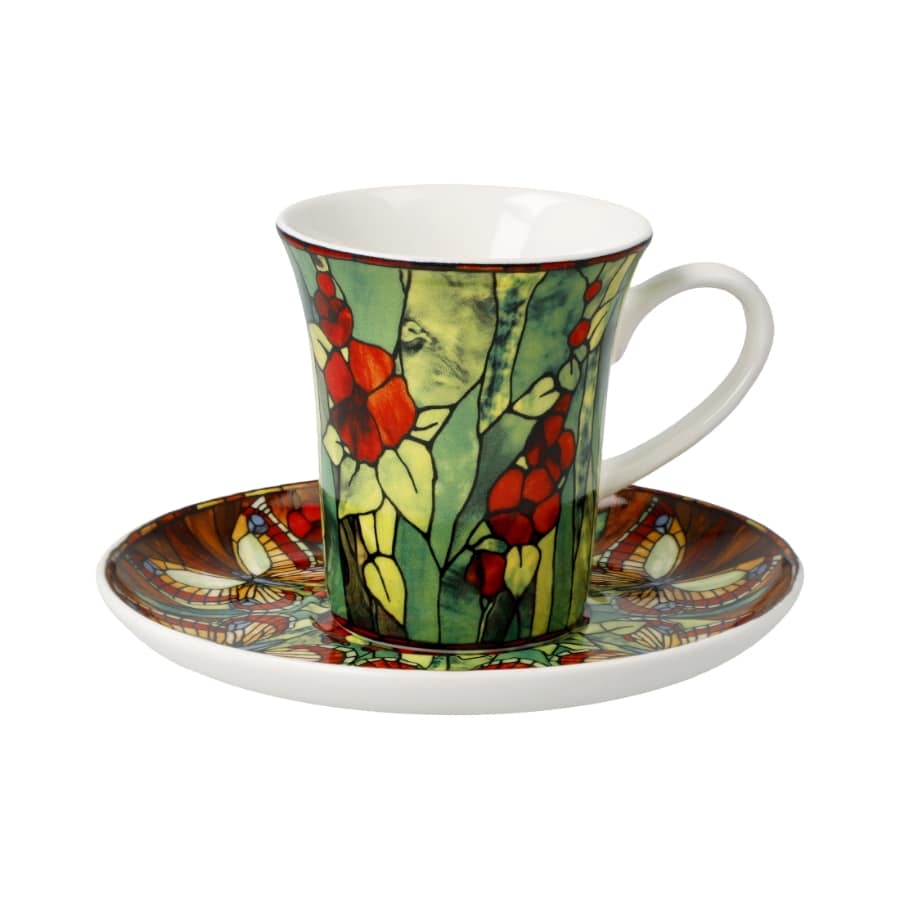 Goebel Espresso Cup & Saucer Butterflies Tiffany -Goebel