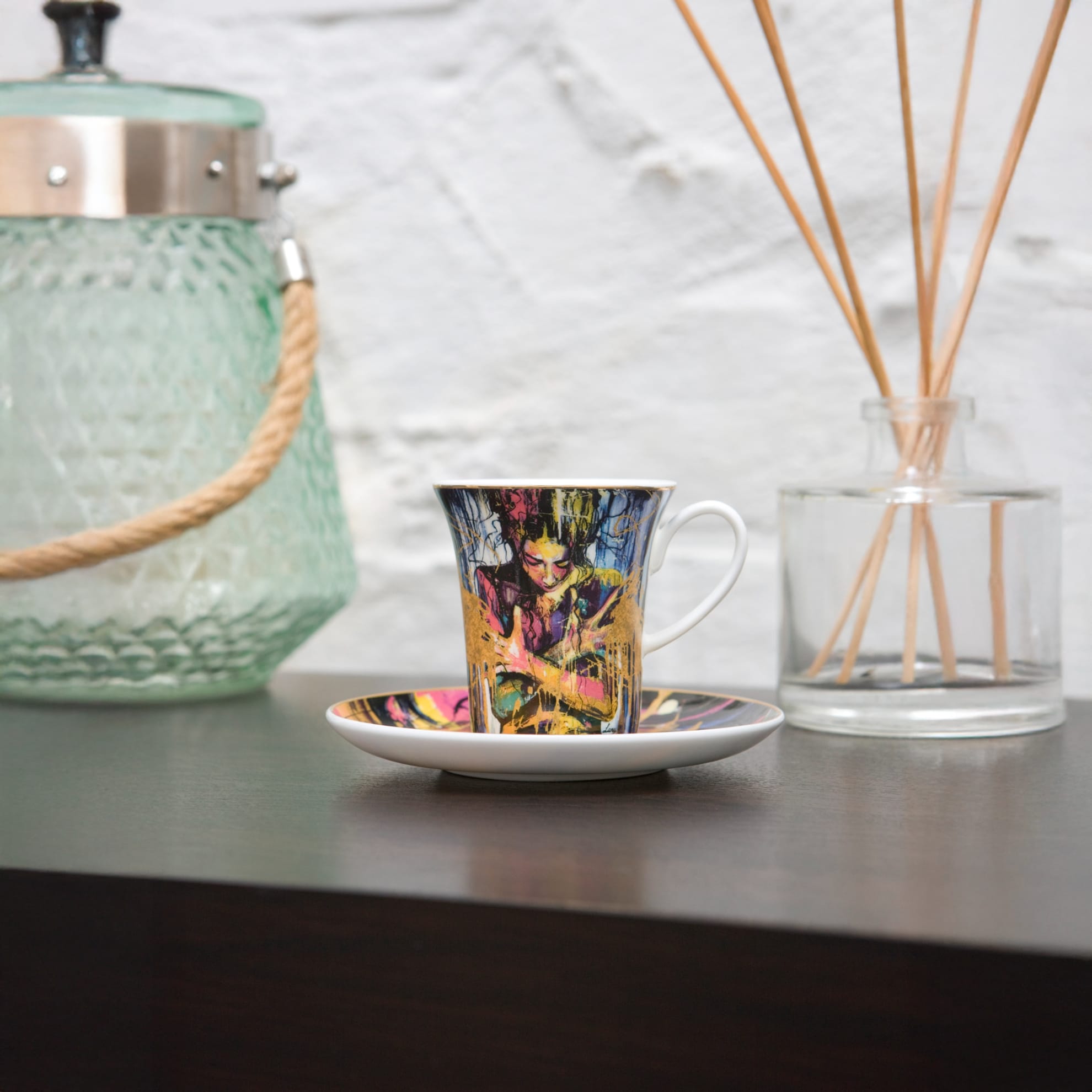 Goebel Espresso Cup & Saucer Liberation, Lana Frey -Goebel
