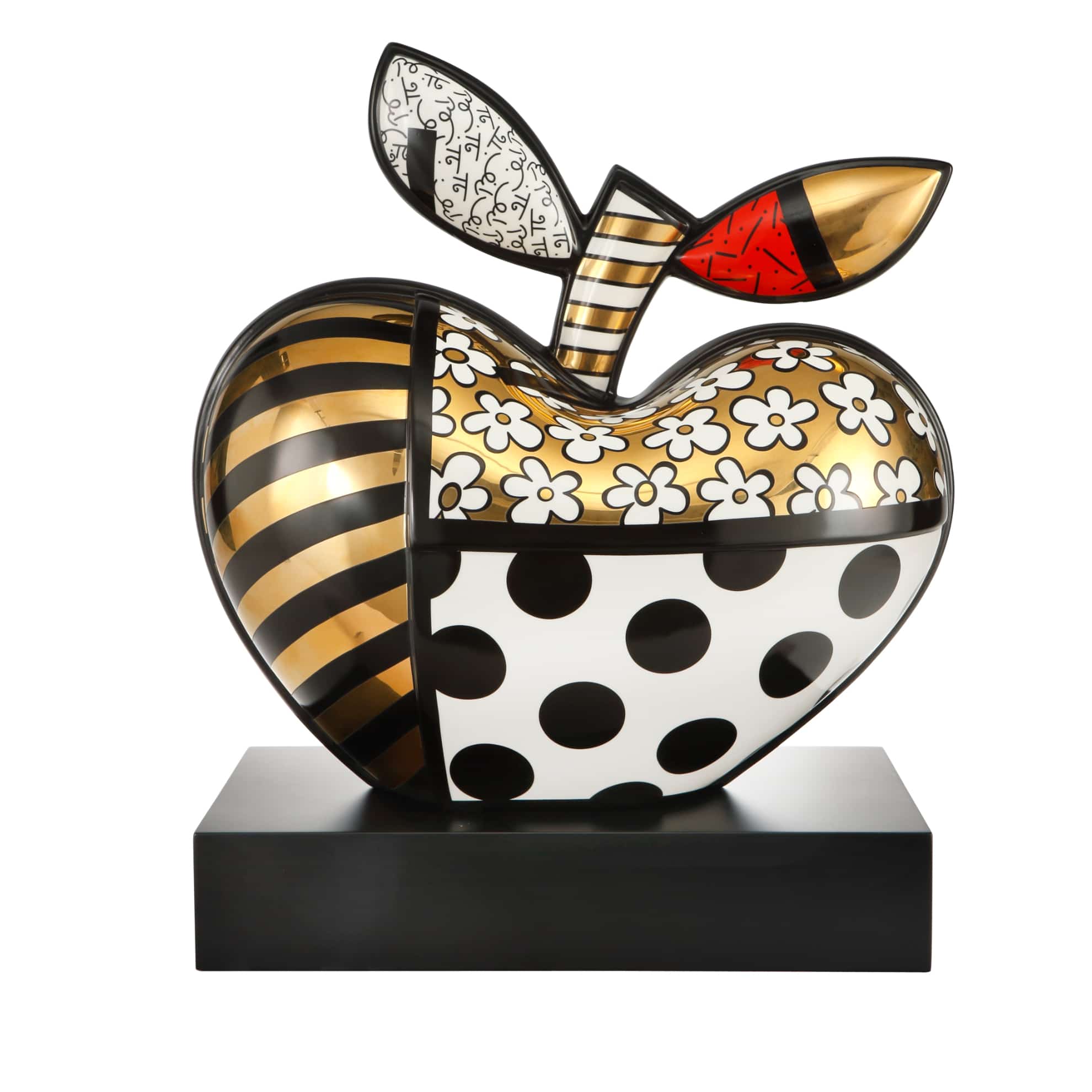 Goebel Figurine Limited Edition Golden Big Apple, Romero Britto 40cm -Goebel