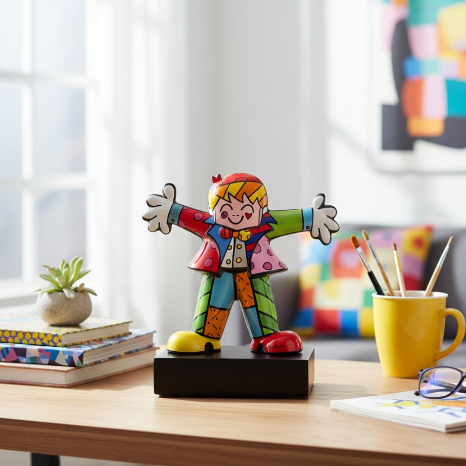 Goebel Figurine, Romero Britto Hug Too 15.5cm -Goebel