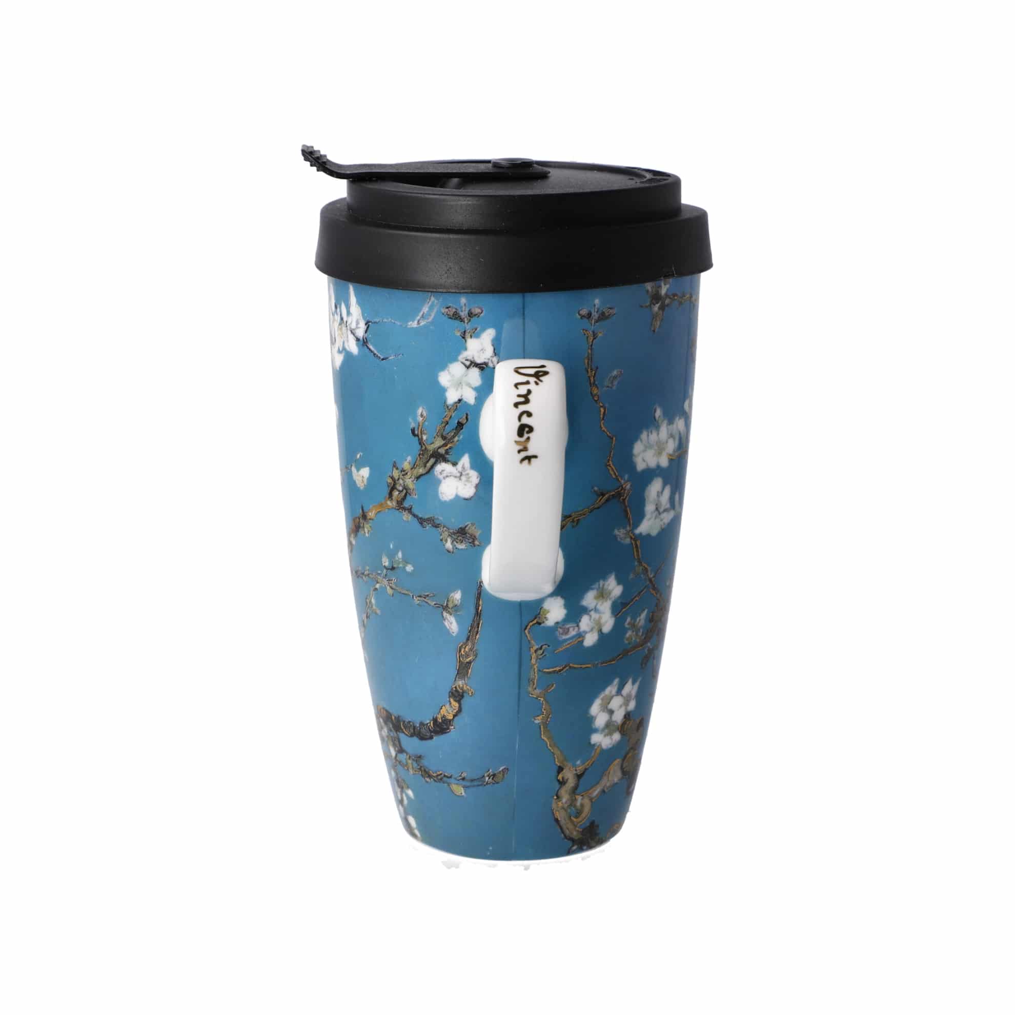 Goebel Mug with Lid Almond Tree blue -Goebel