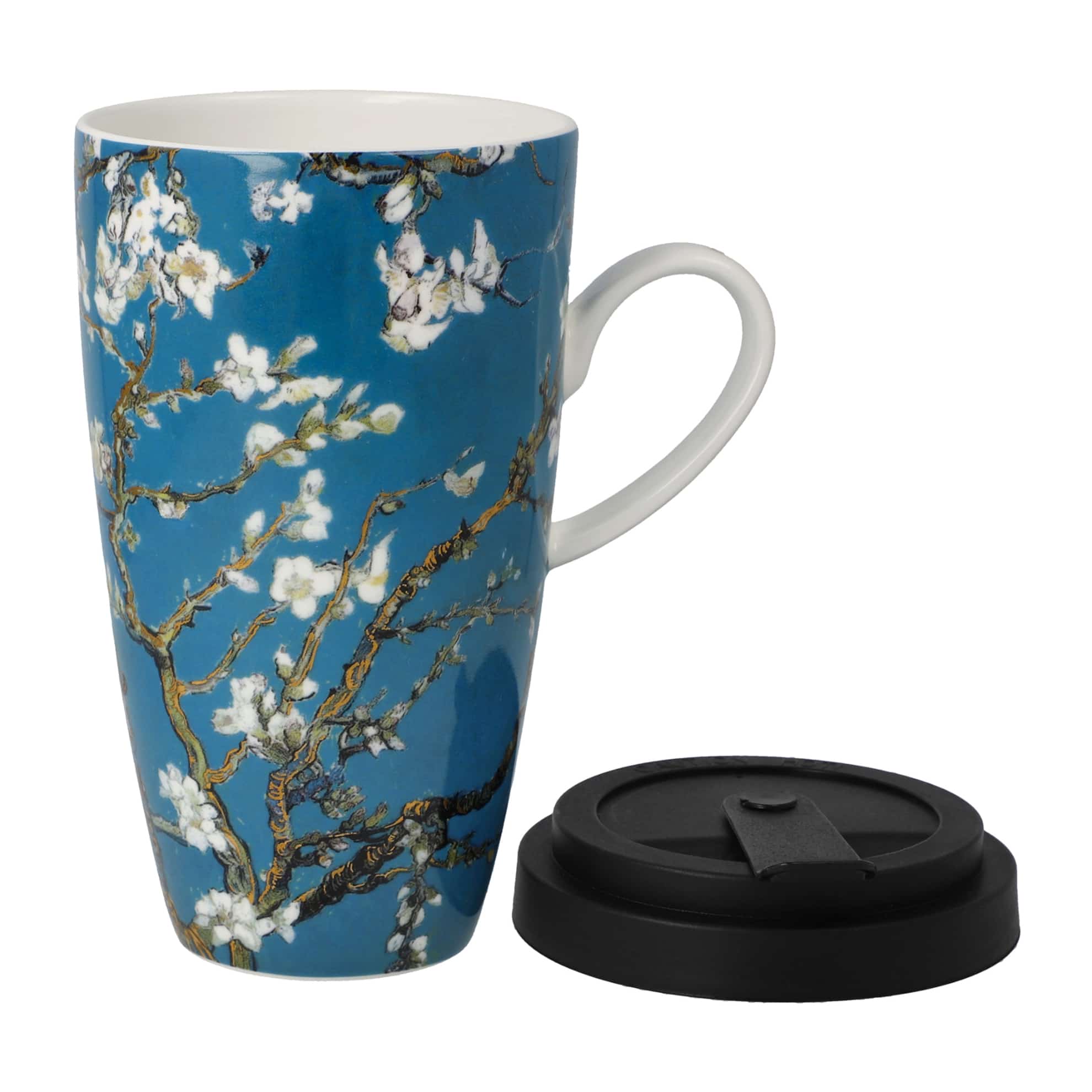 Goebel Mug with Lid Almond Tree blue -Goebel