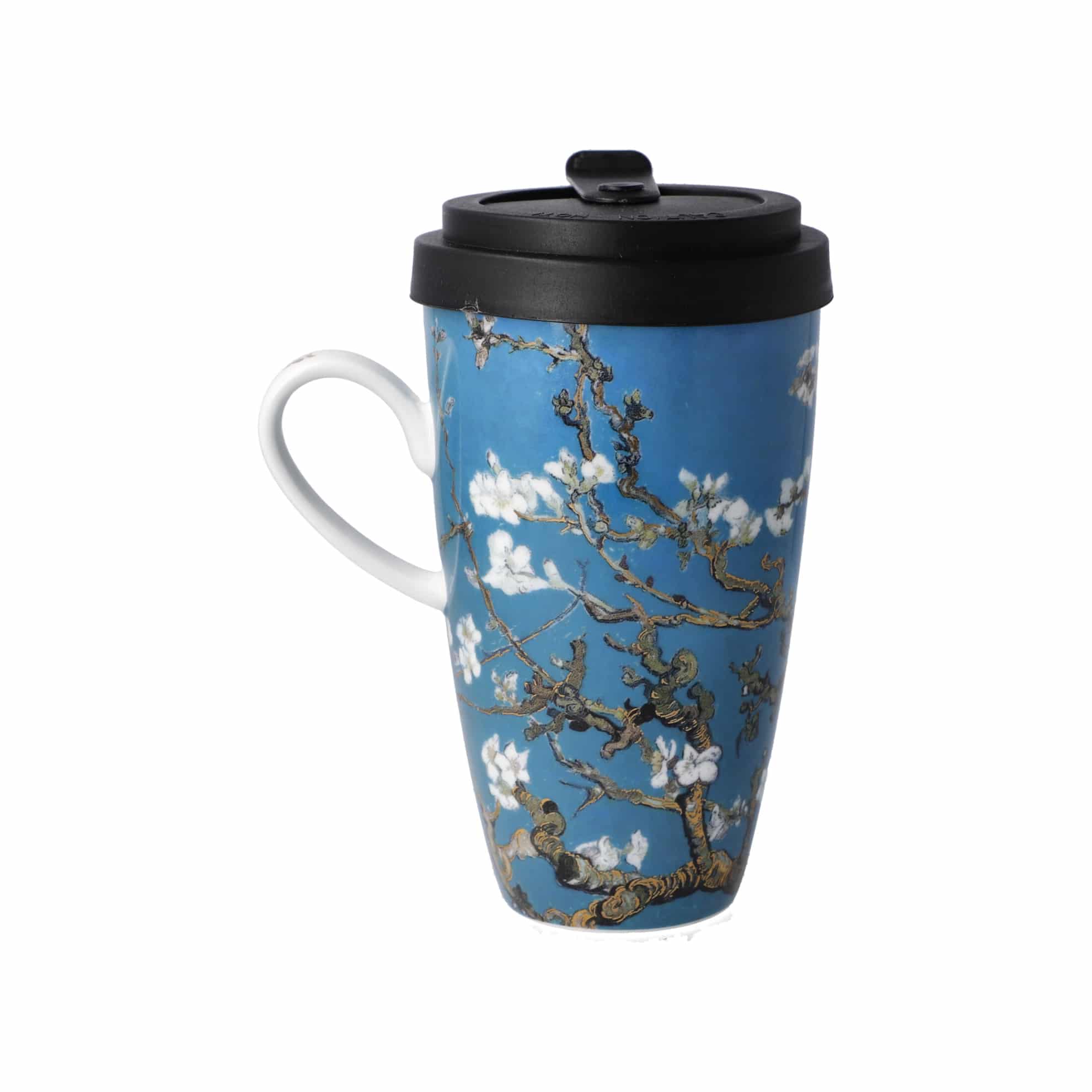Goebel Mug with Lid Almond Tree blue -Goebel