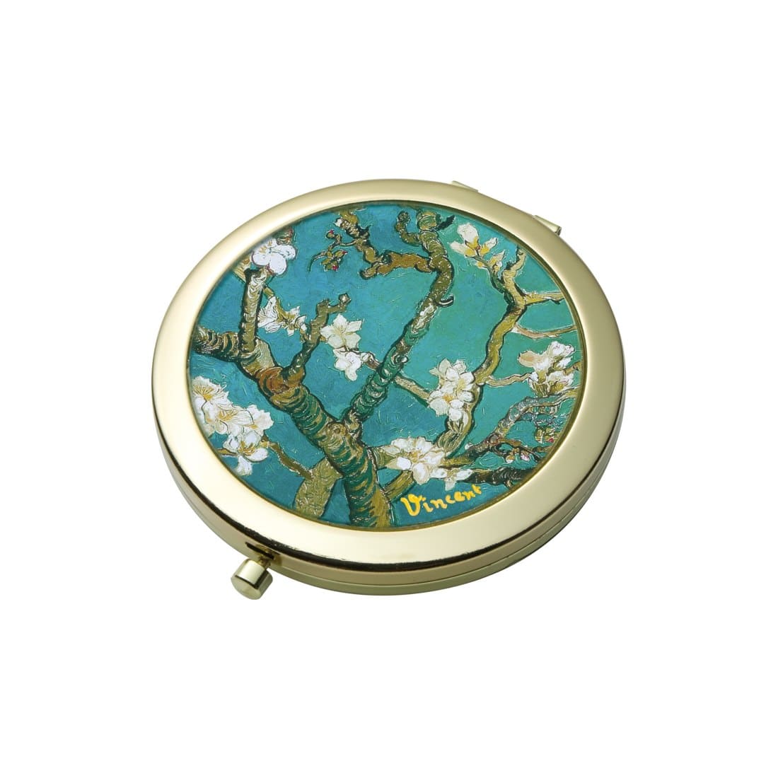 Goebel Purse Mirror Van Gogh Almond Tree Turquoise -Goebel