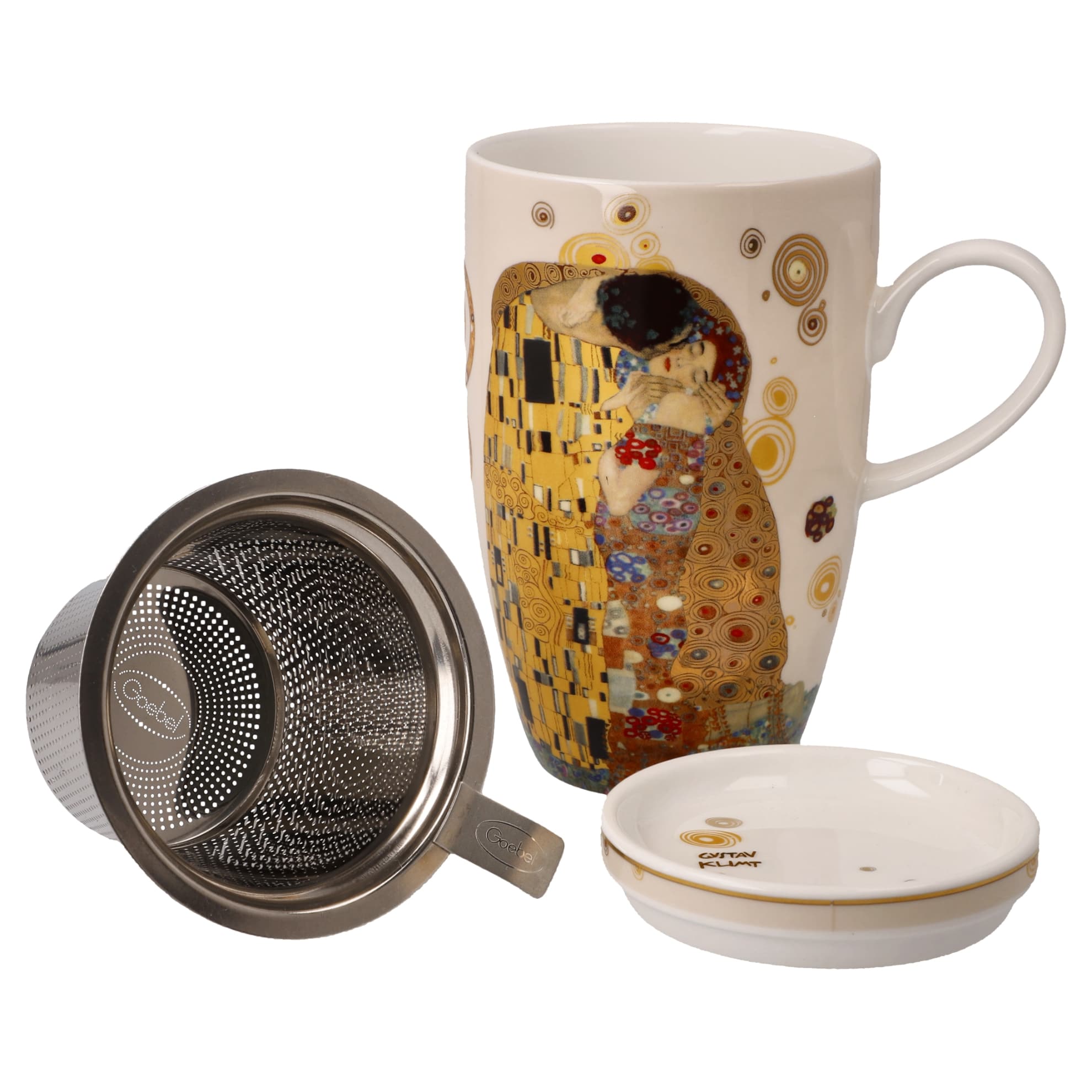 Goebel Tea Cup Strainer Gustav Klimt The Kiss -Goebel
