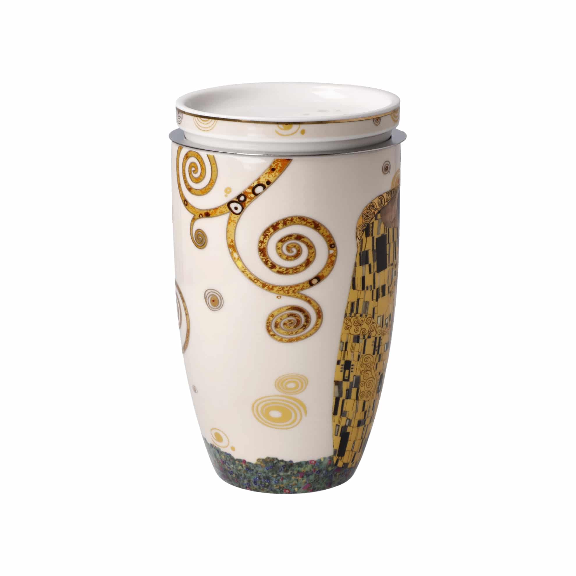 Goebel Tea Cup Strainer Gustav Klimt The Kiss -Goebel