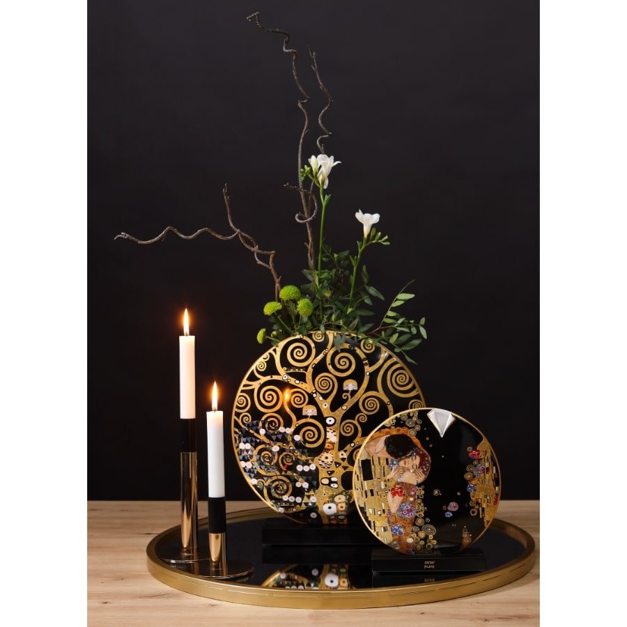 Goebel Vase Klimt The Kiss/The Tree of Life 22.5cm -Goebel