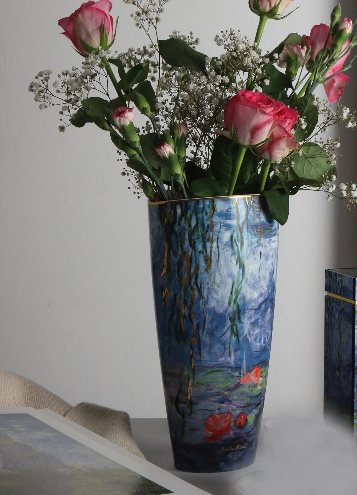 Goebel Vase Monet Waterlilies with Willow 28cm -Goebel