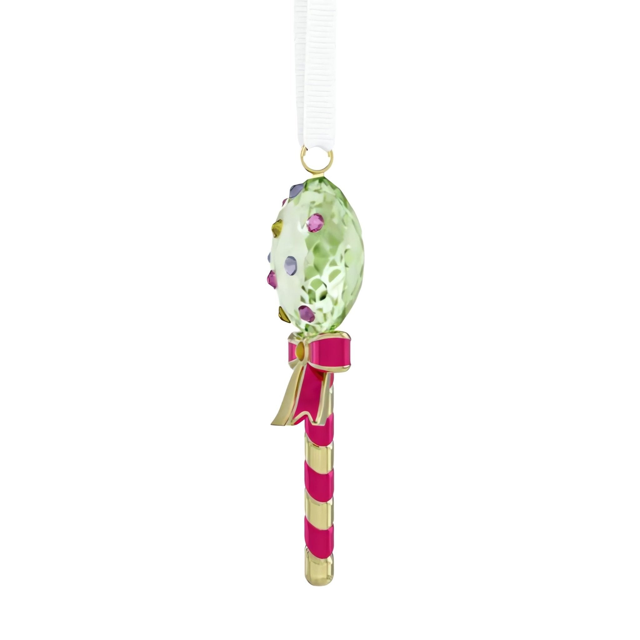 Holiday Cheers Dulcis Lollipop Ornament, Green -Swarovski