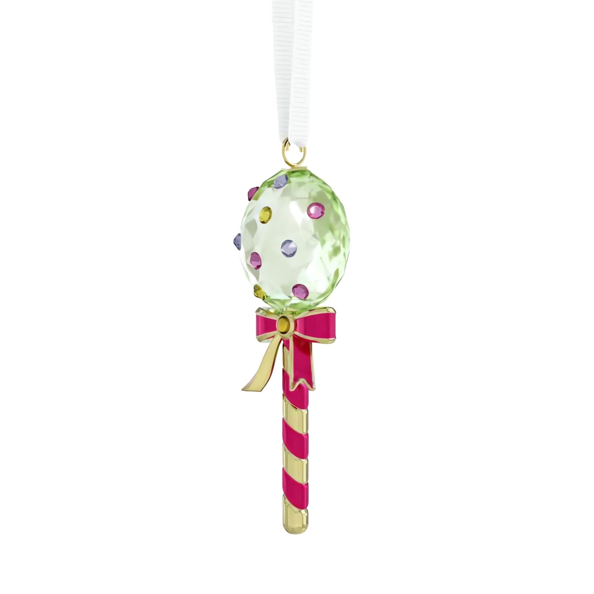 Holiday Cheers Dulcis Lollipop Ornament, Green -Swarovski