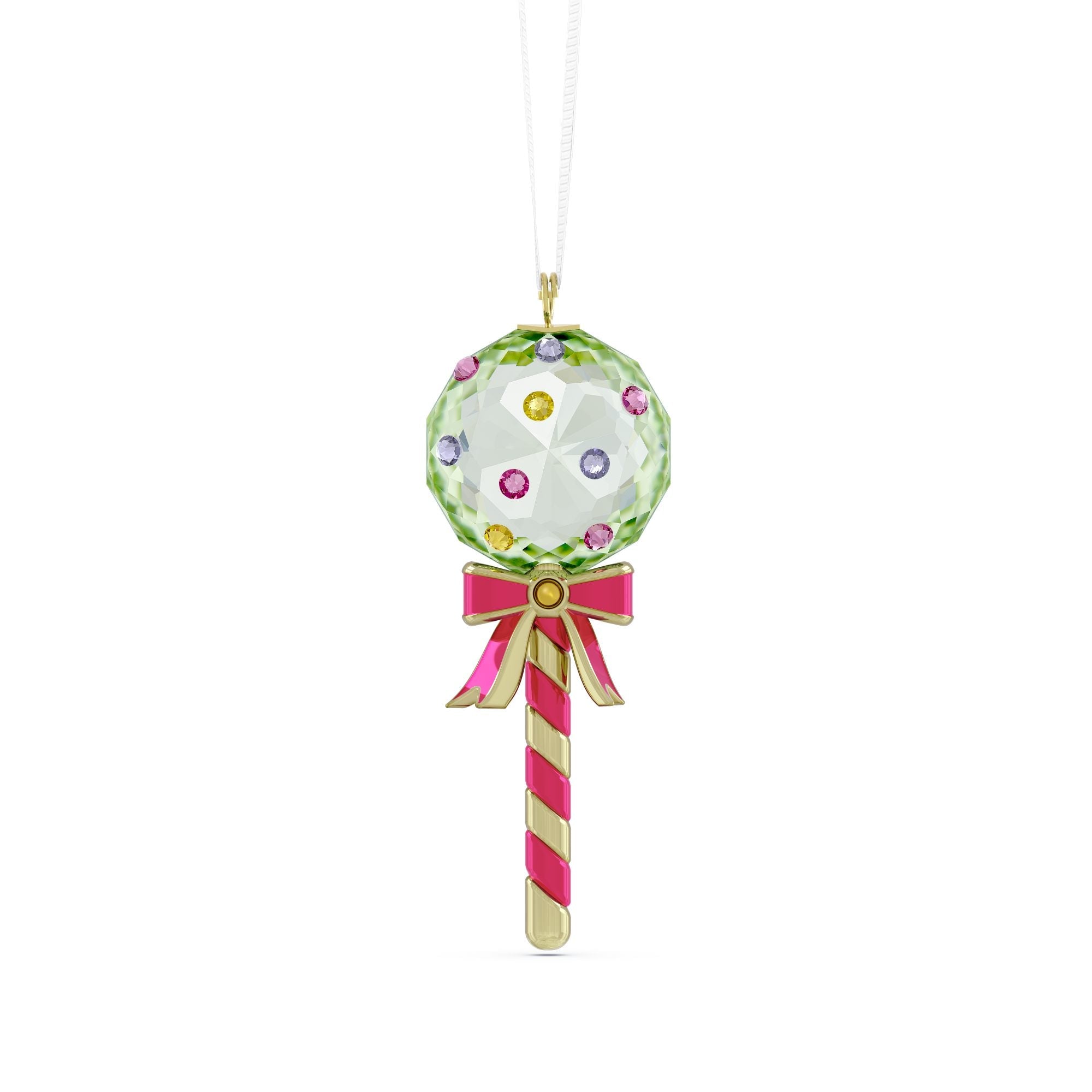 Holiday Cheers Dulcis Lollipop Ornament, Green -Swarovski