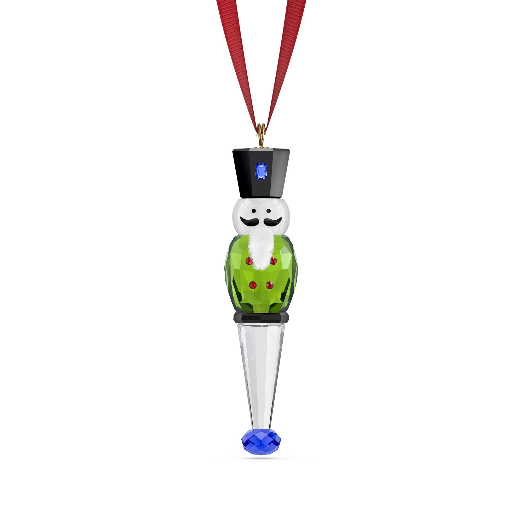 Holiday Cheers Nutcracker Ornament, Green -Swarovski