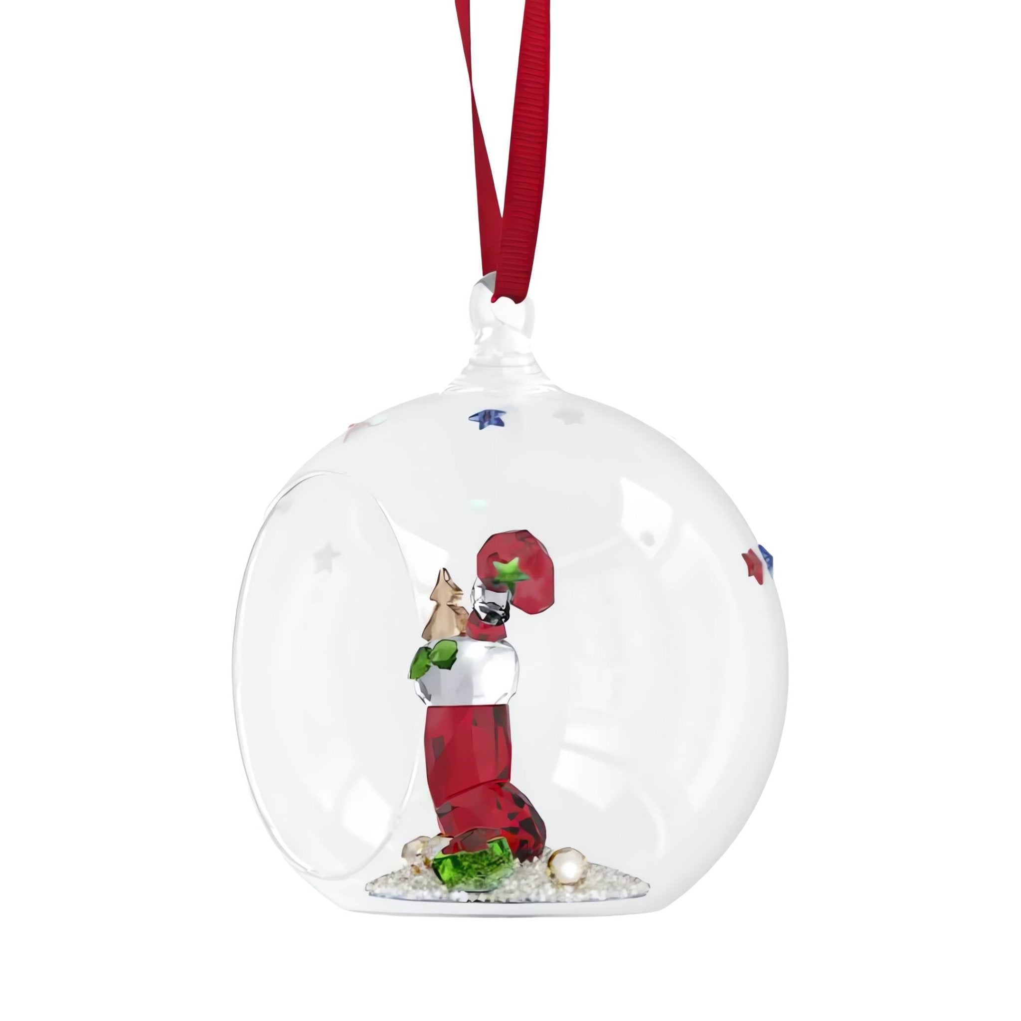 Holiday Cheers Stocking and Candy Ball Ornament -Swarovski