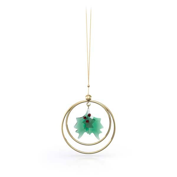 Home Acc : Garden Tales:ornament Holly Leaves -Swarovski